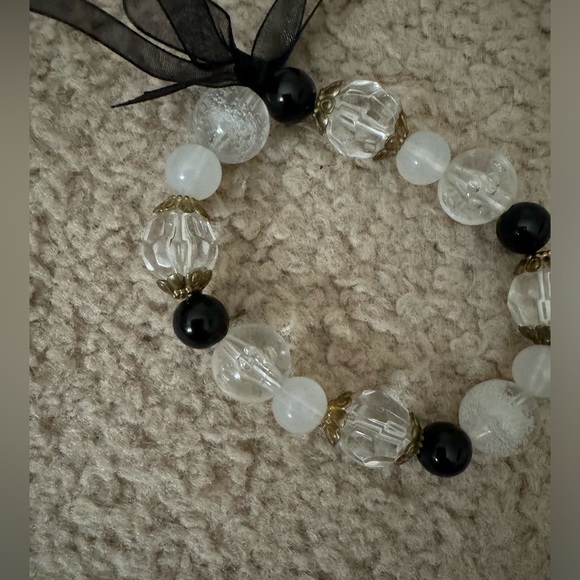 Handmade Black & White Friendship Bracelet - Picture 2 of 2